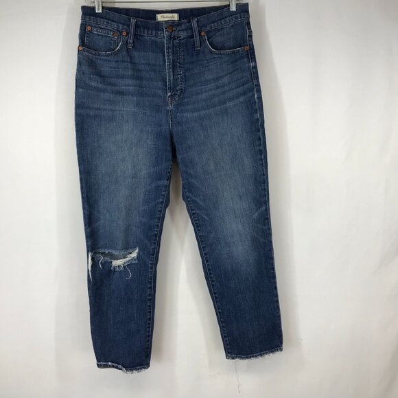 MADEWELL -WOMEN'S 32 - BLUE DENIM THE PERFECT VINTAGE CROP JEAN - Picture 1 of 8